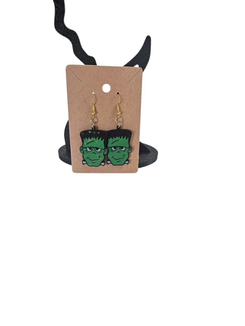 Cute Green Frankenstein Dangle Earrings - Picture 1 of 3